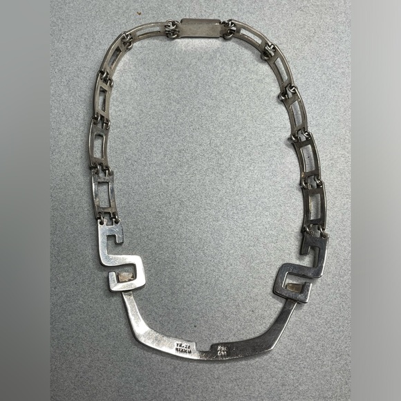 Erika Hult De Corral RIC Geometric AZTEC Sterling 925 17” Collar Necklace 6.75” - Picture 5 of 13